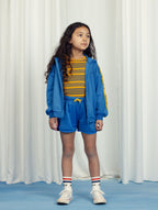 Blue zipped vest with yellow band