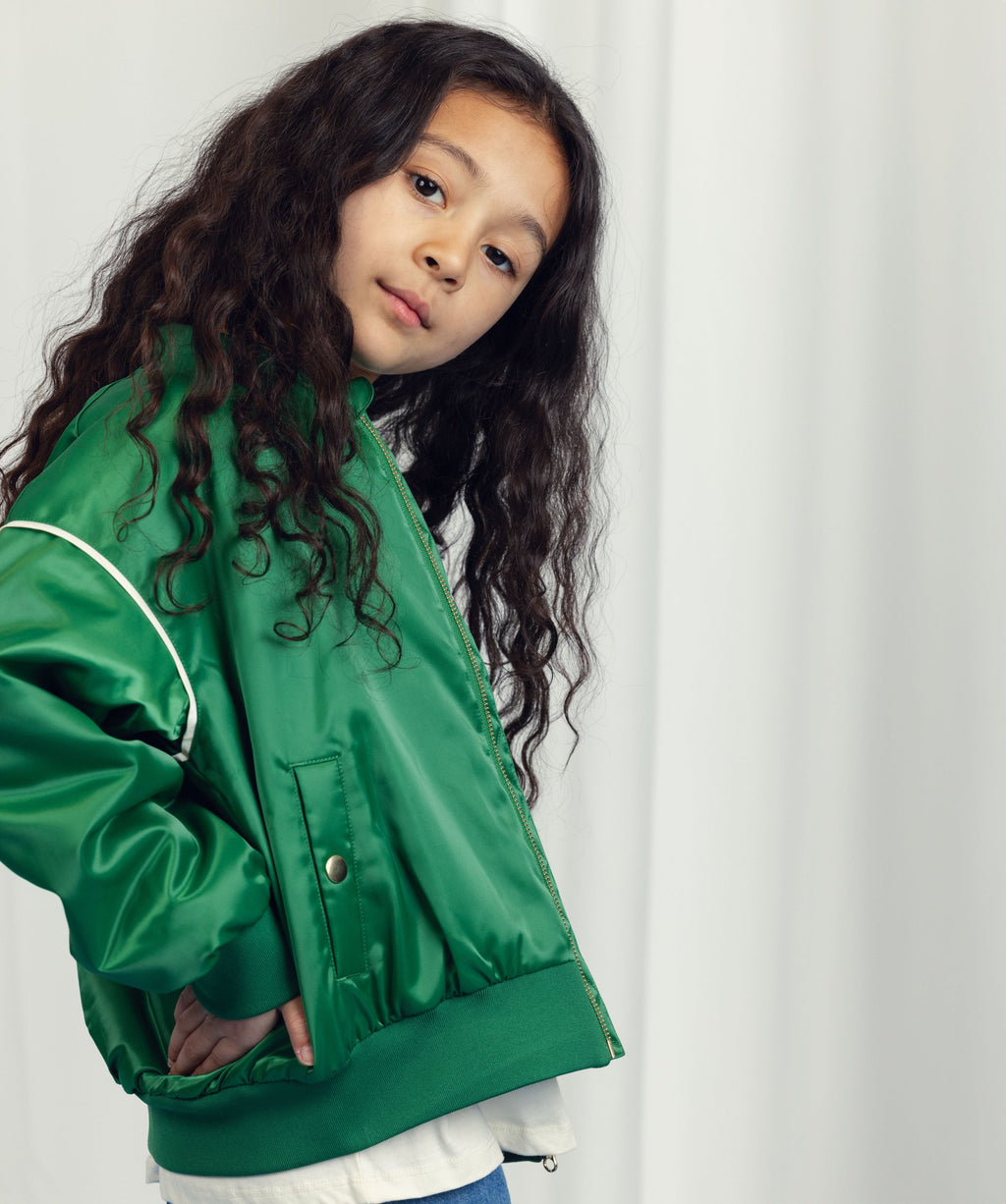 Green baseball bomber jacket