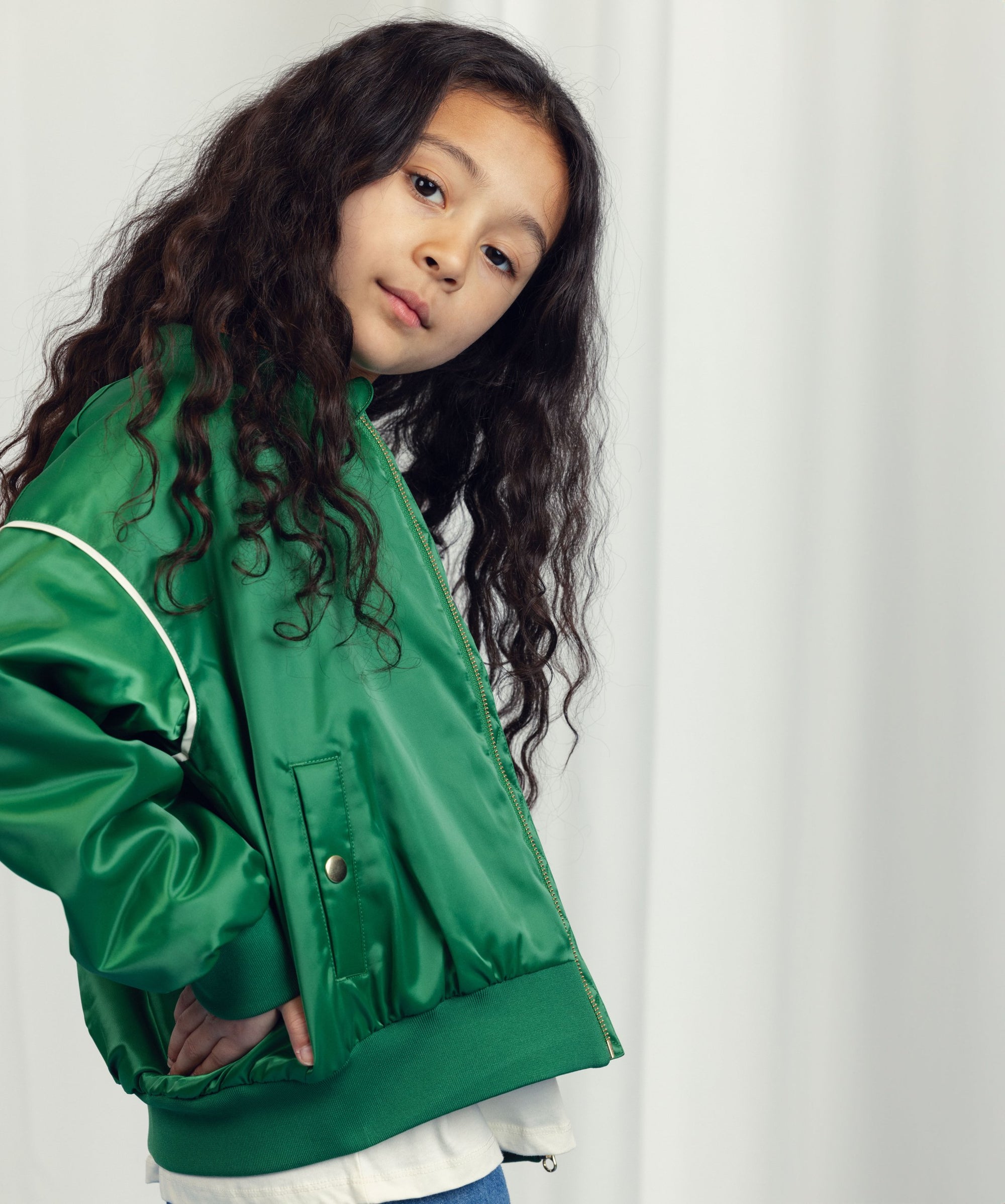 Green baseball bomber jacket