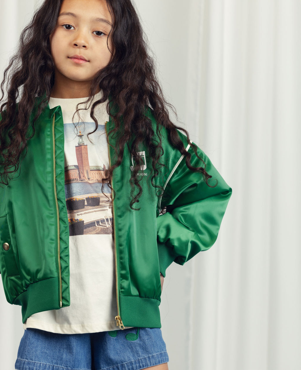 Green baseball bomber jacket