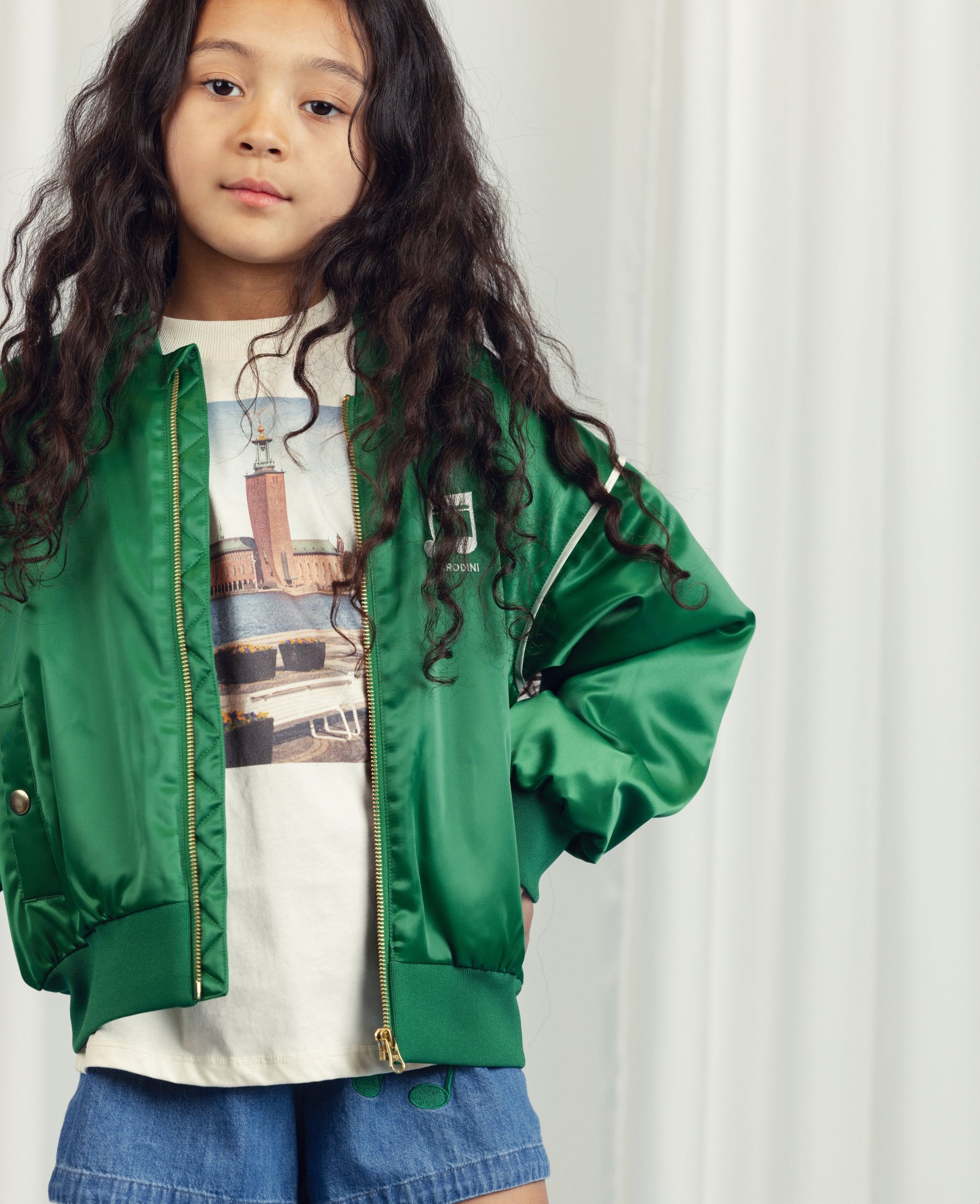 Green baseball bomber jacket