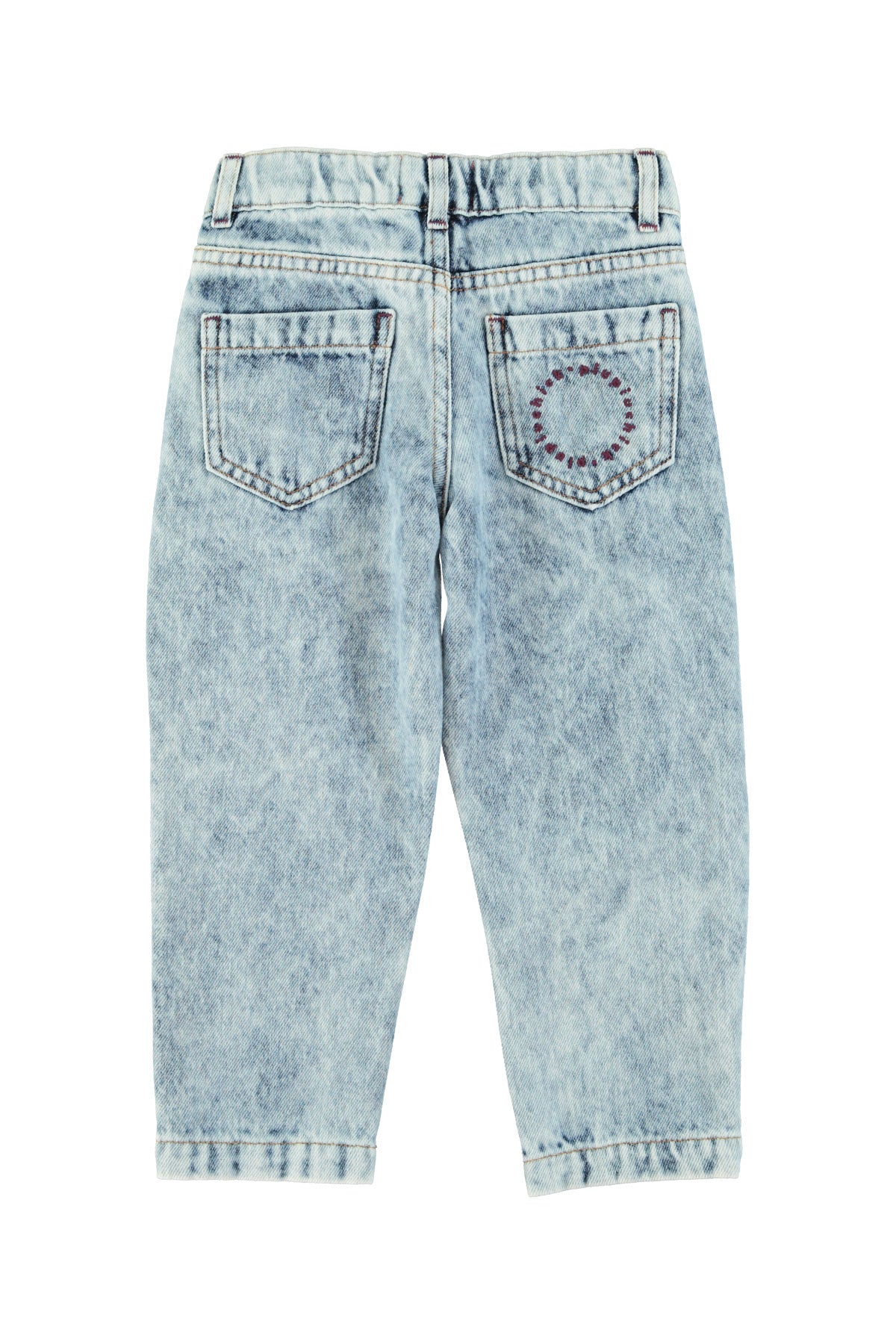 Jean Mom made in washed blue denim