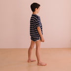 Polo éponge Leonard Navy Stripes