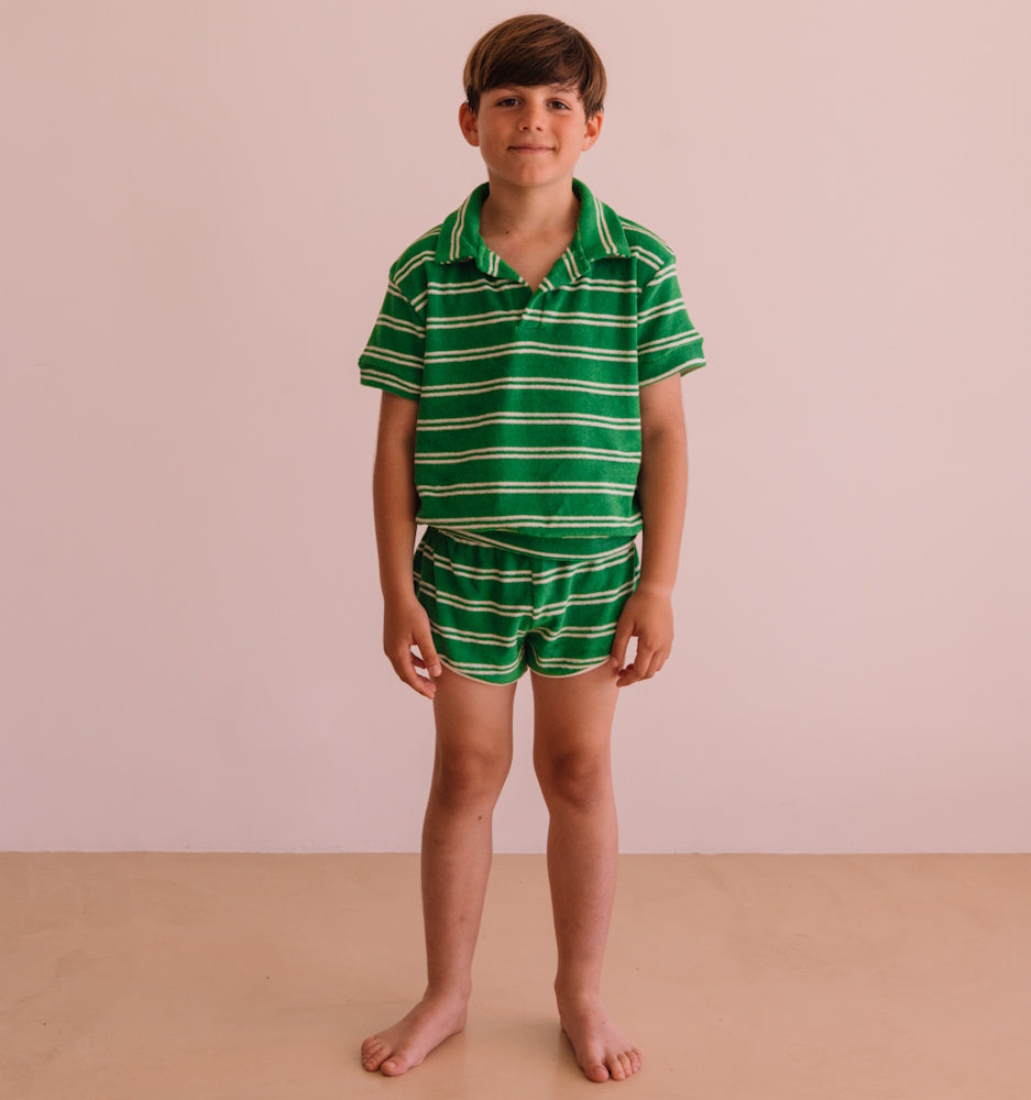 Juju Summer Green Stripes Shorts