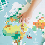 Pixels poster + 1600 stickers world map 
