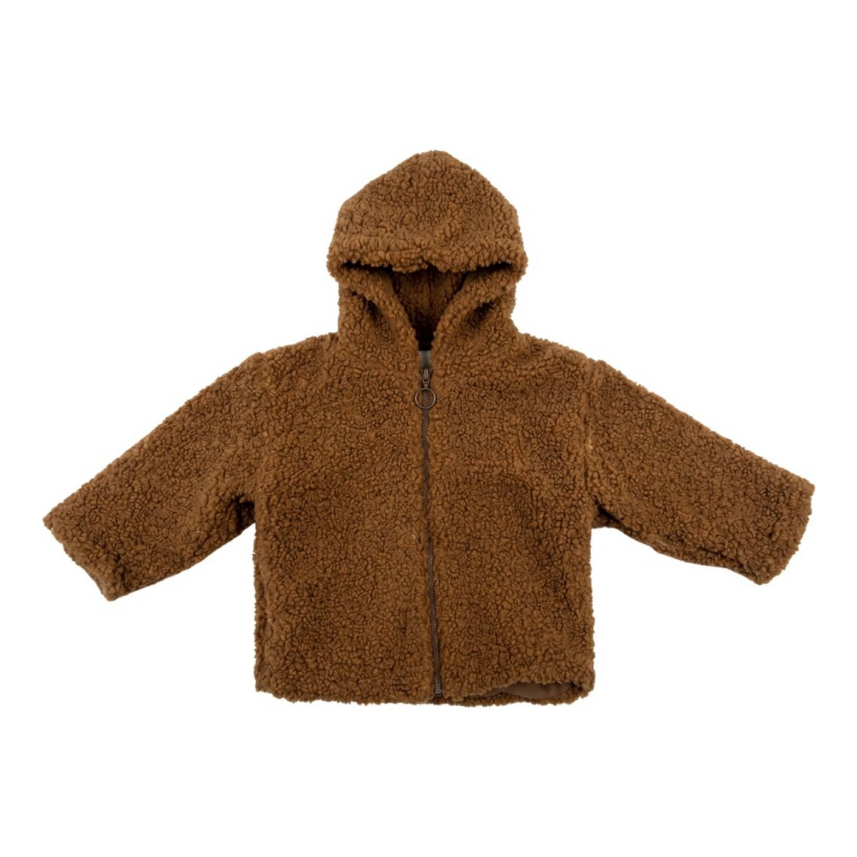 Baby Bouclé Hooded Coat — Camel