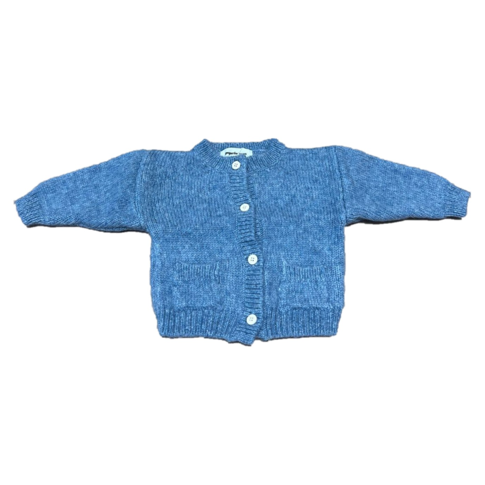 Cardigan bébé en maille à poches — Bleu