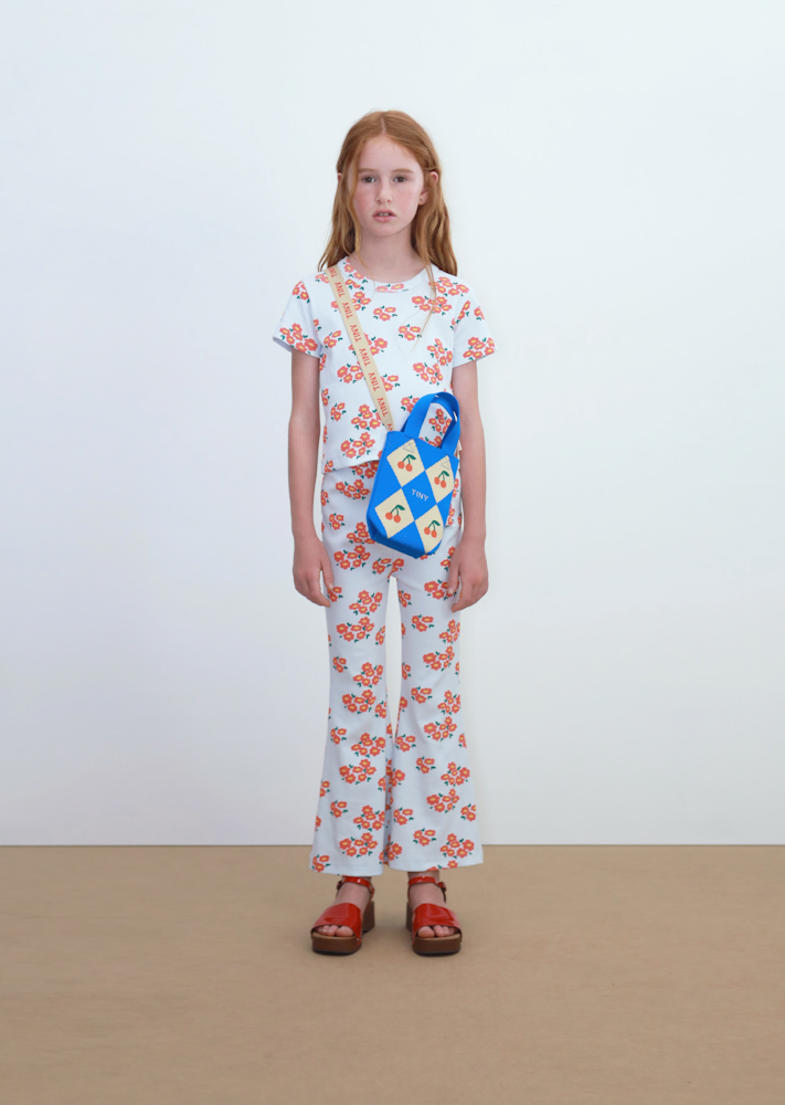 Pant in Blossoms Rib Print