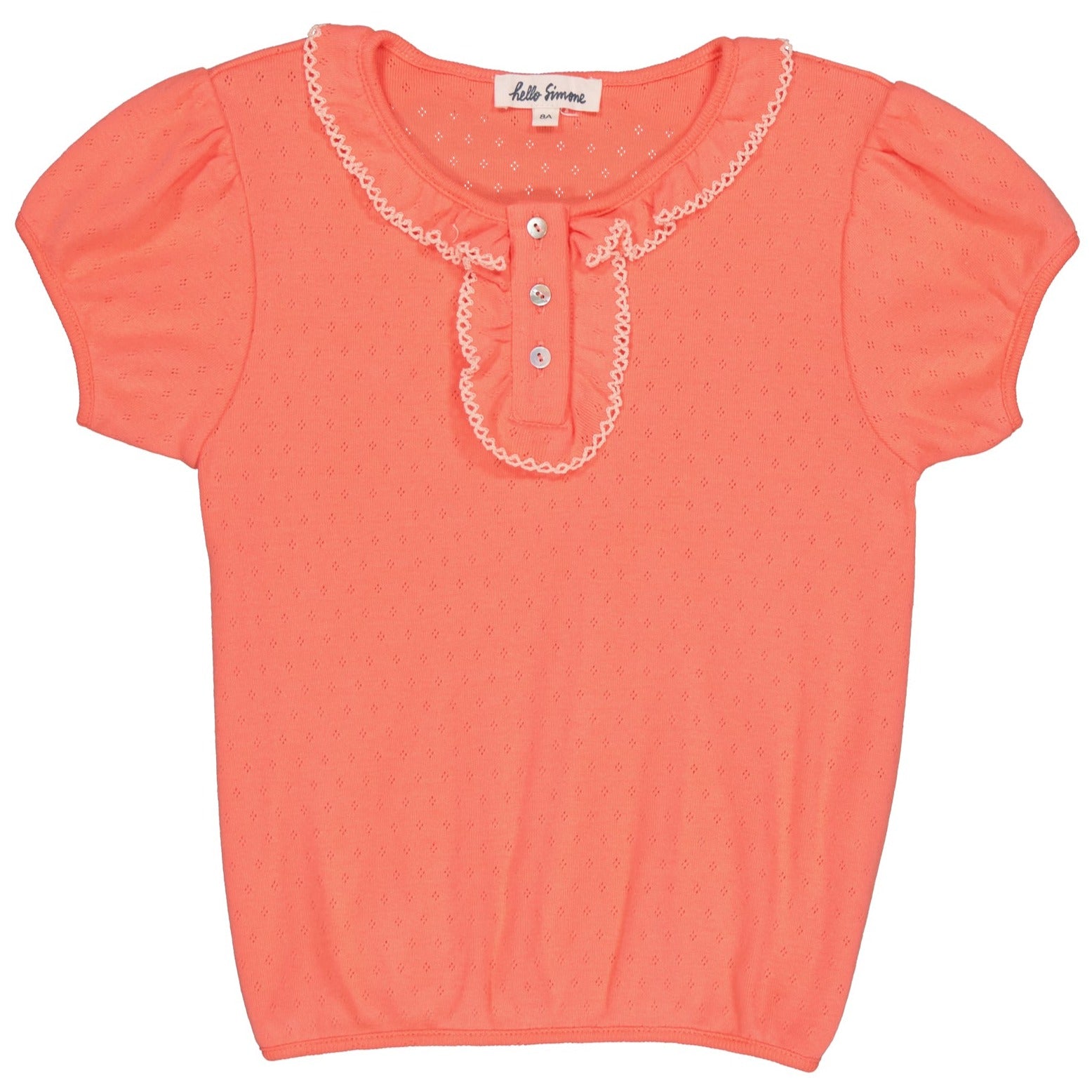 vetements durables enfants hello simone Blouse Paquerette corail