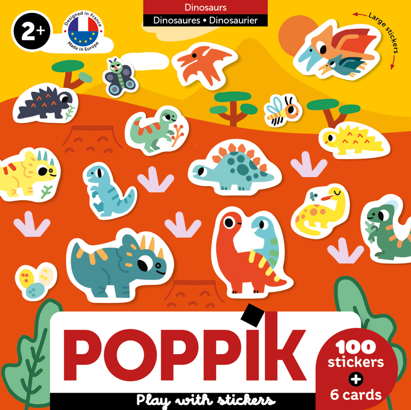 6 cards + 100 Baby Dinosaurs stickers