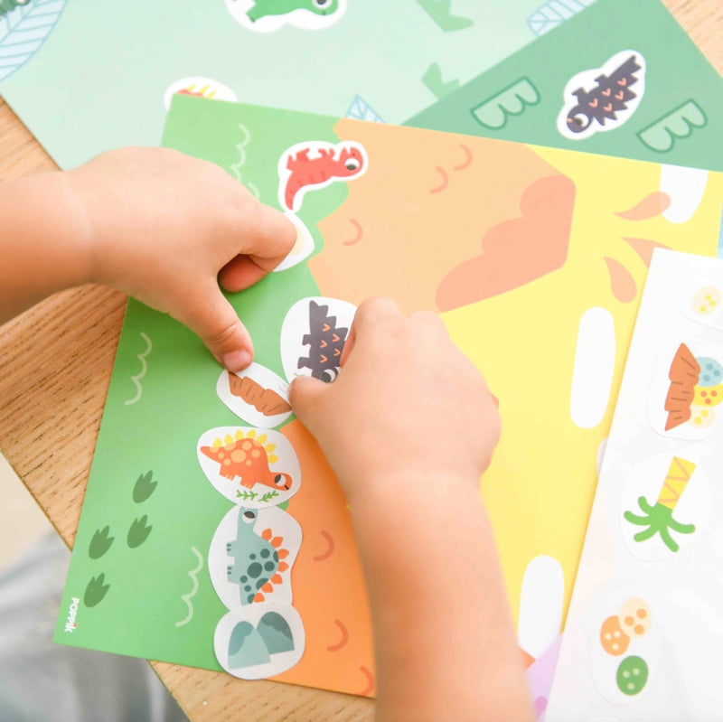 6 cards + 100 Baby Dinosaurs stickers