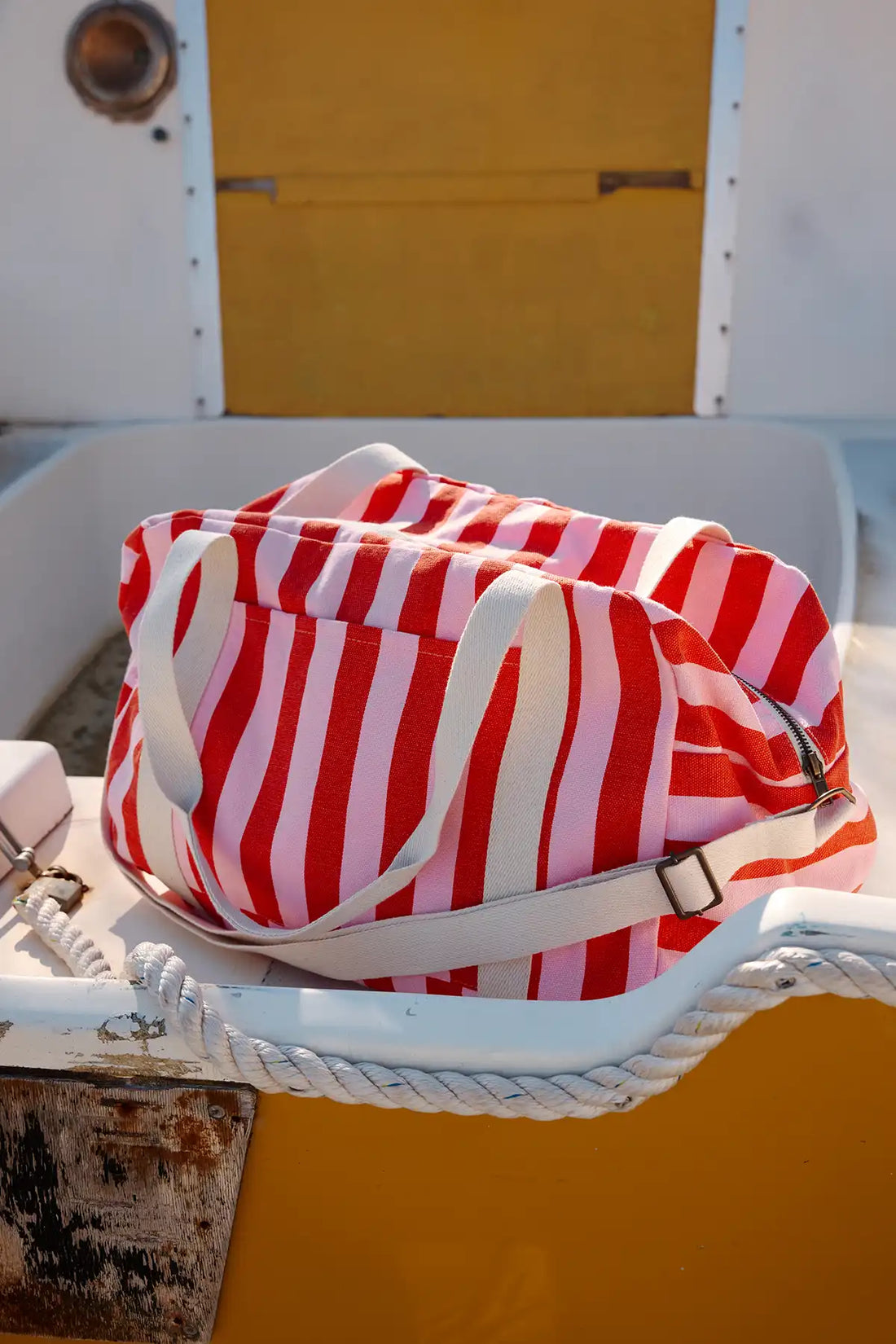 Raphael Neon Pink Stripes Diaper Bag