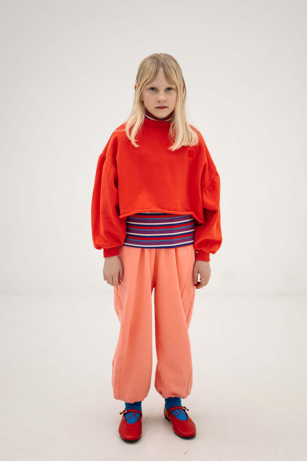 Red Cropped Heart Sweatshirt