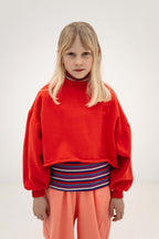 Red Cropped Heart Sweatshirt