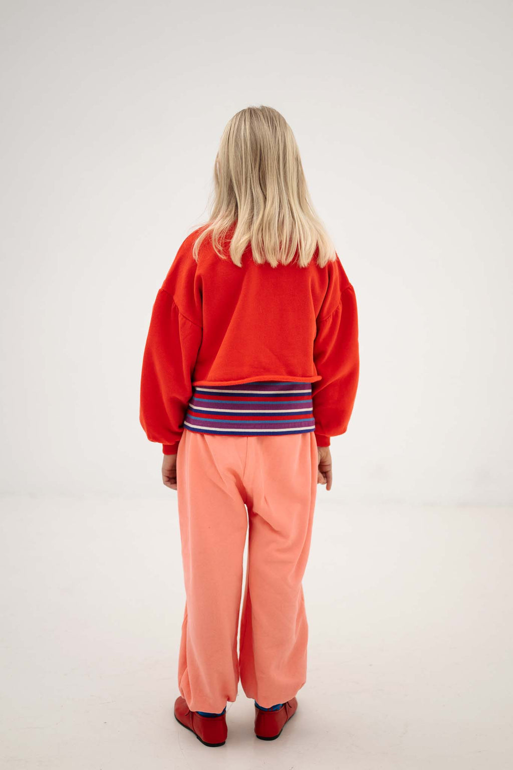 Red Cropped Heart Sweatshirt