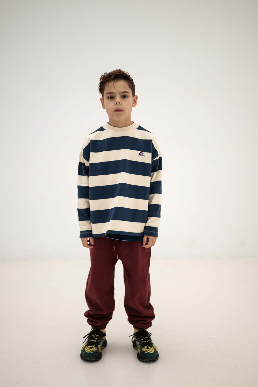 Sweat Boxy Bleu Rayé Repose Ams pour enfant – vue 2