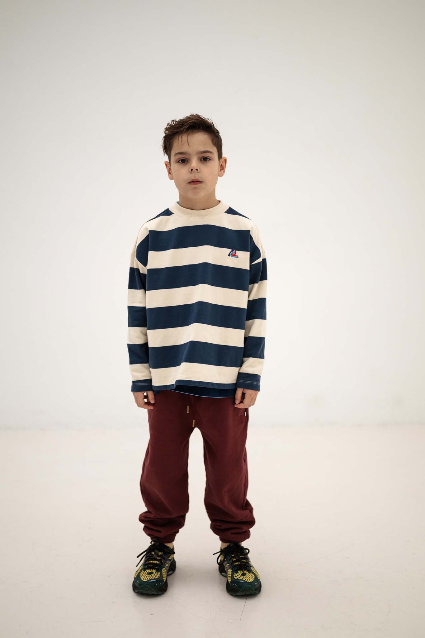 Sweat Boxy Bleu Rayé Repose Ams pour enfant – vue 2