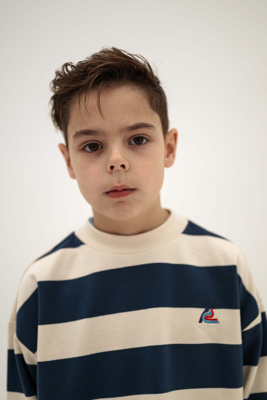Sweat Boxy Bleu Rayé Repose Ams pour enfant – vue 3