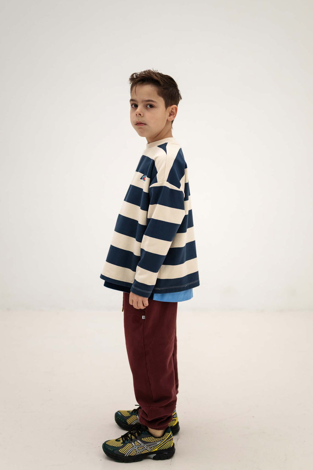 Sweat Boxy Bleu Rayé Repose Ams pour enfant – vue 4