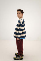 Sweat Boxy Bleu Rayé Repose Ams pour enfant – vue 4