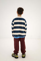 Sweat Boxy Bleu Rayé Repose Ams pour enfant – vue 6