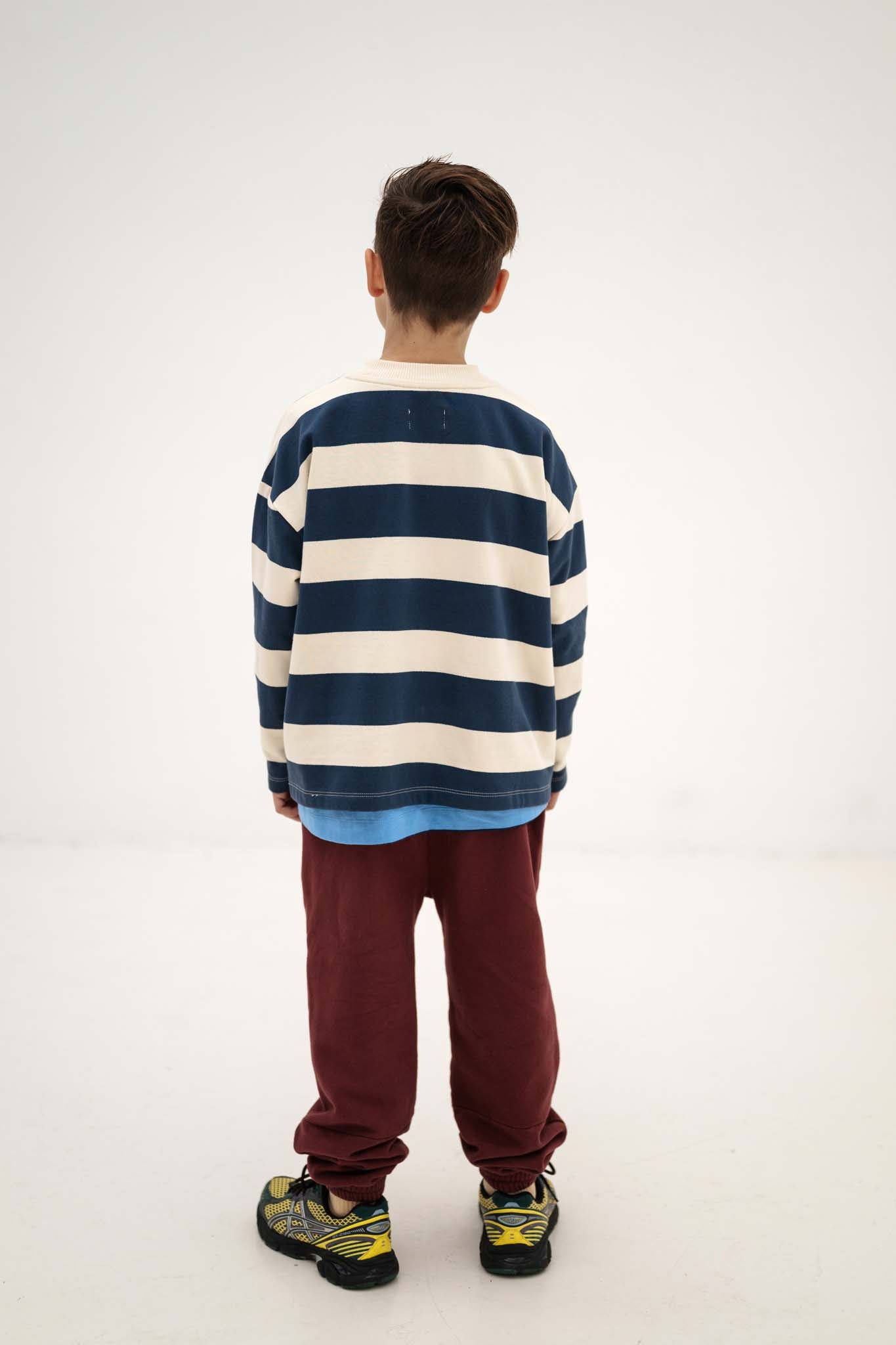 Sweat Boxy Bleu Rayé Repose Ams pour enfant – vue 6