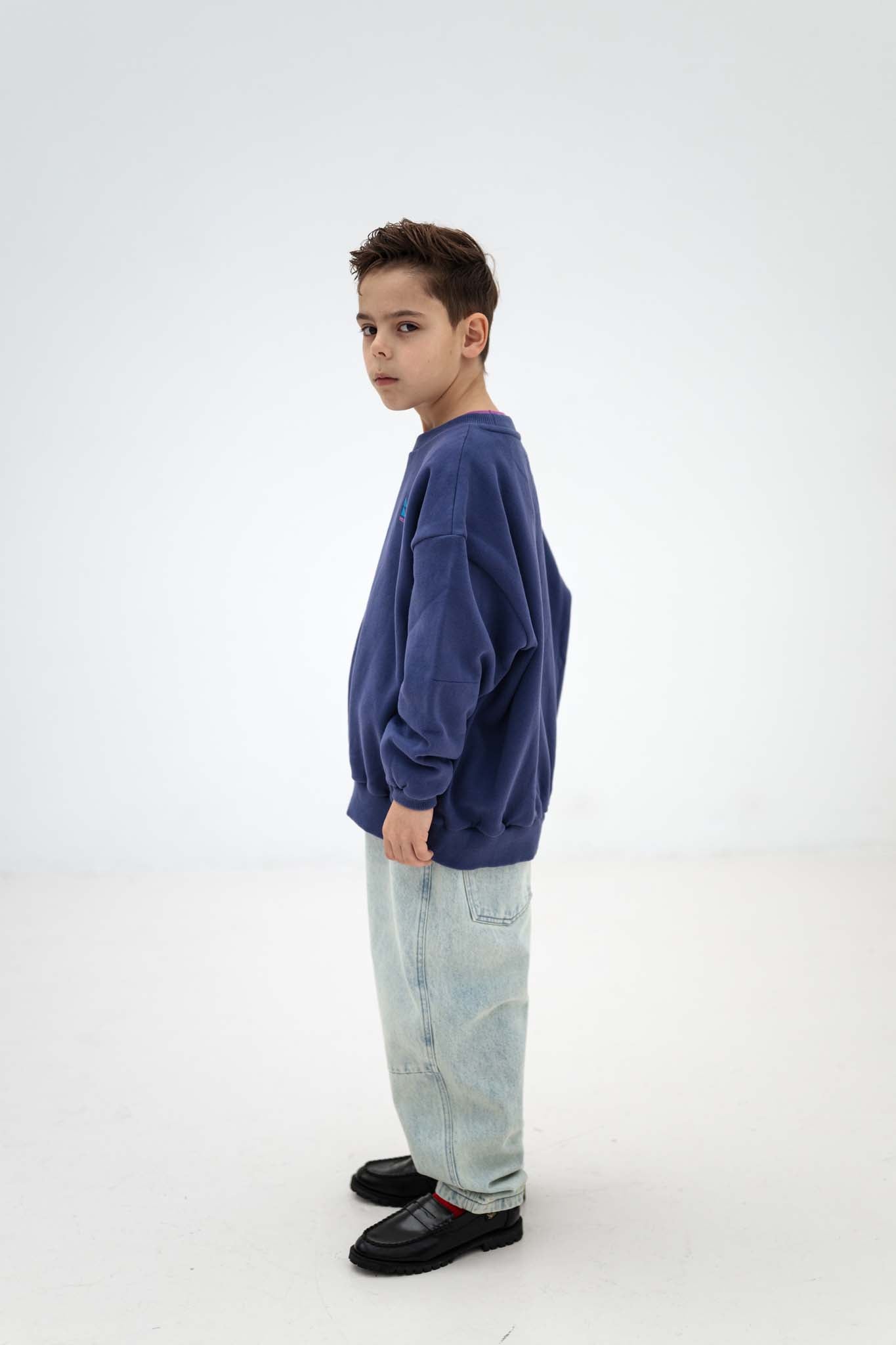 Blue Oversize Sweatshirt