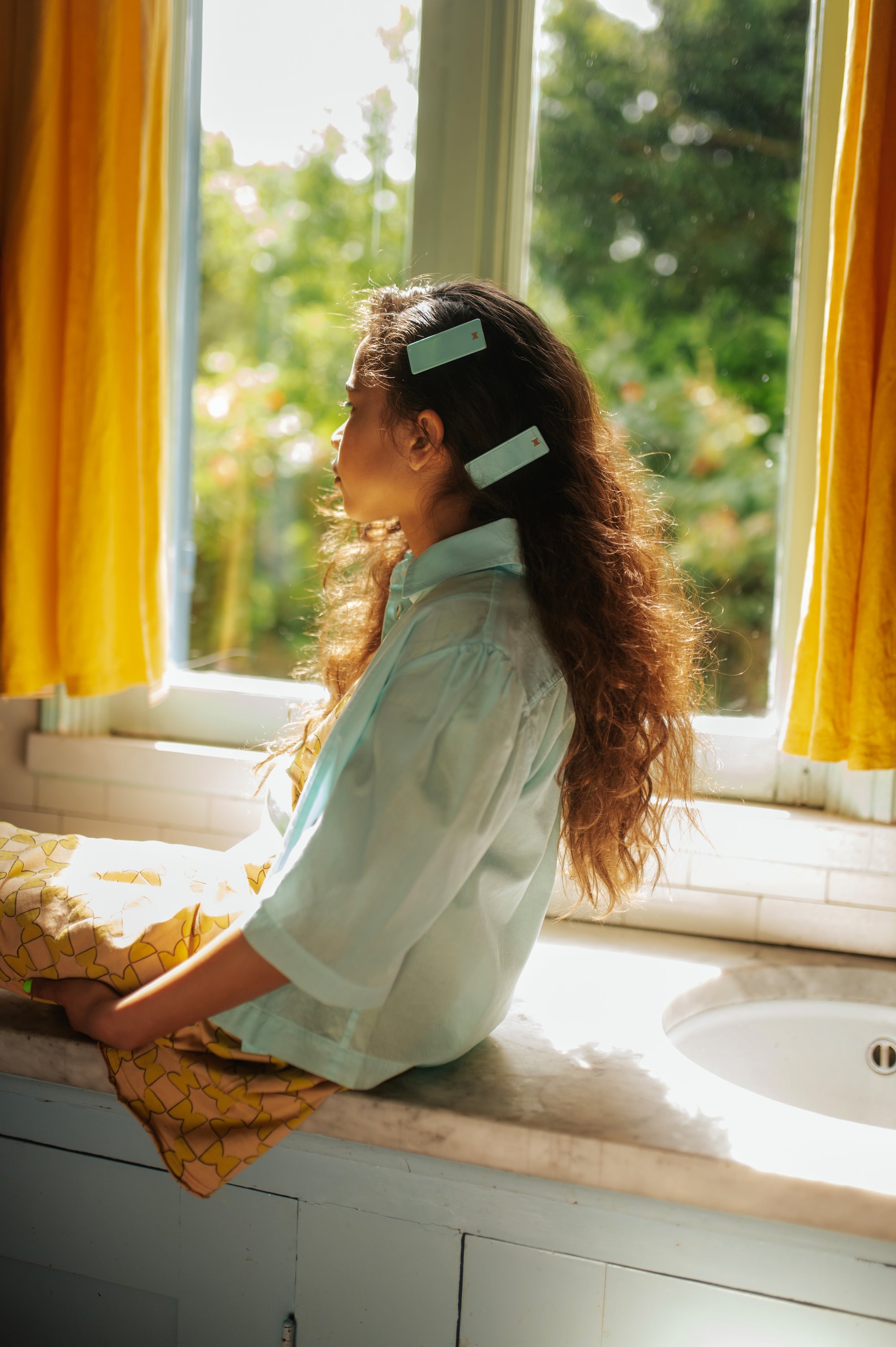 accessoires durables enfants repose ams pince à cheveux bleue