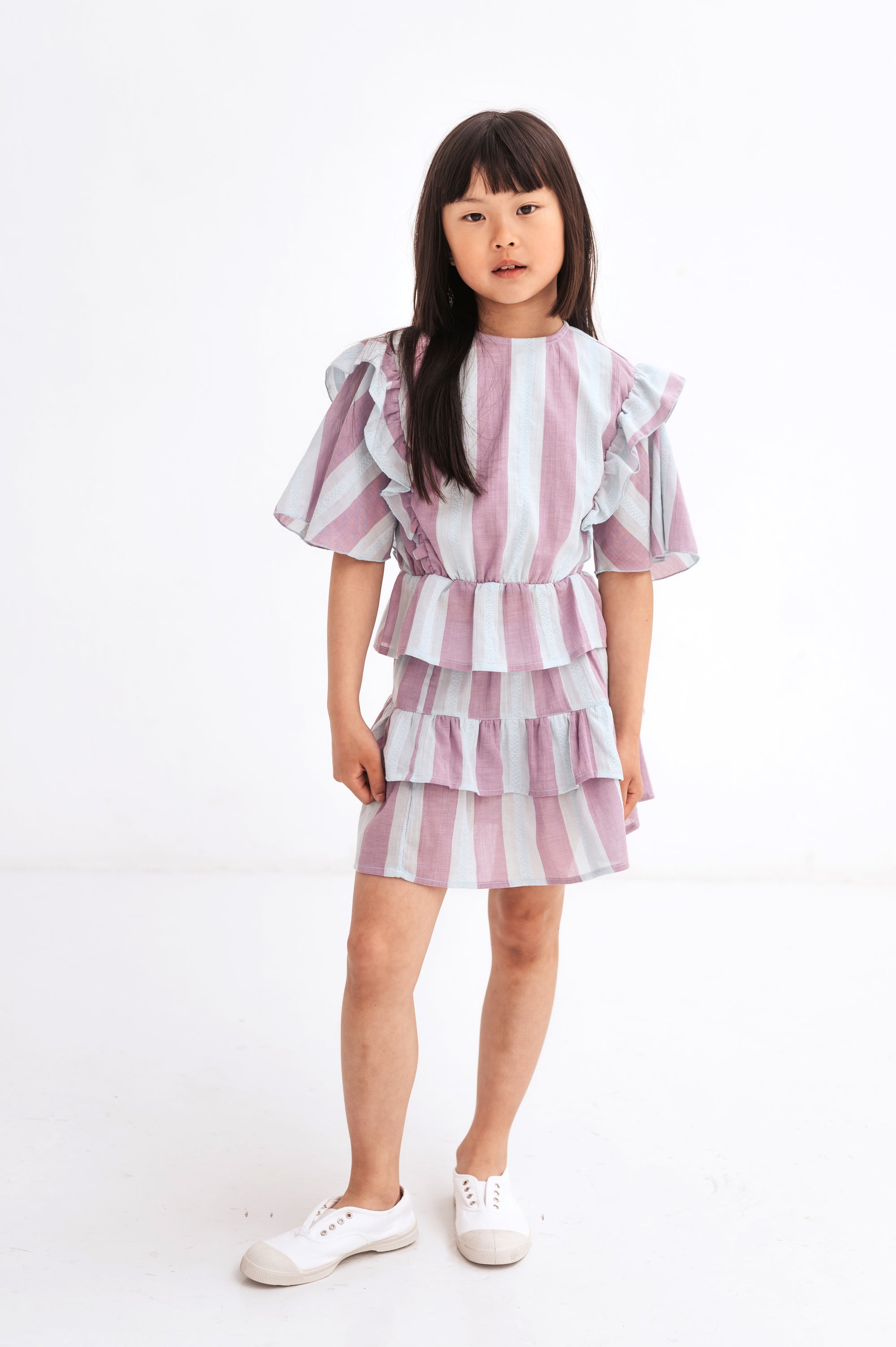 vetements durables enfants repos ams Jupe à volants rayée