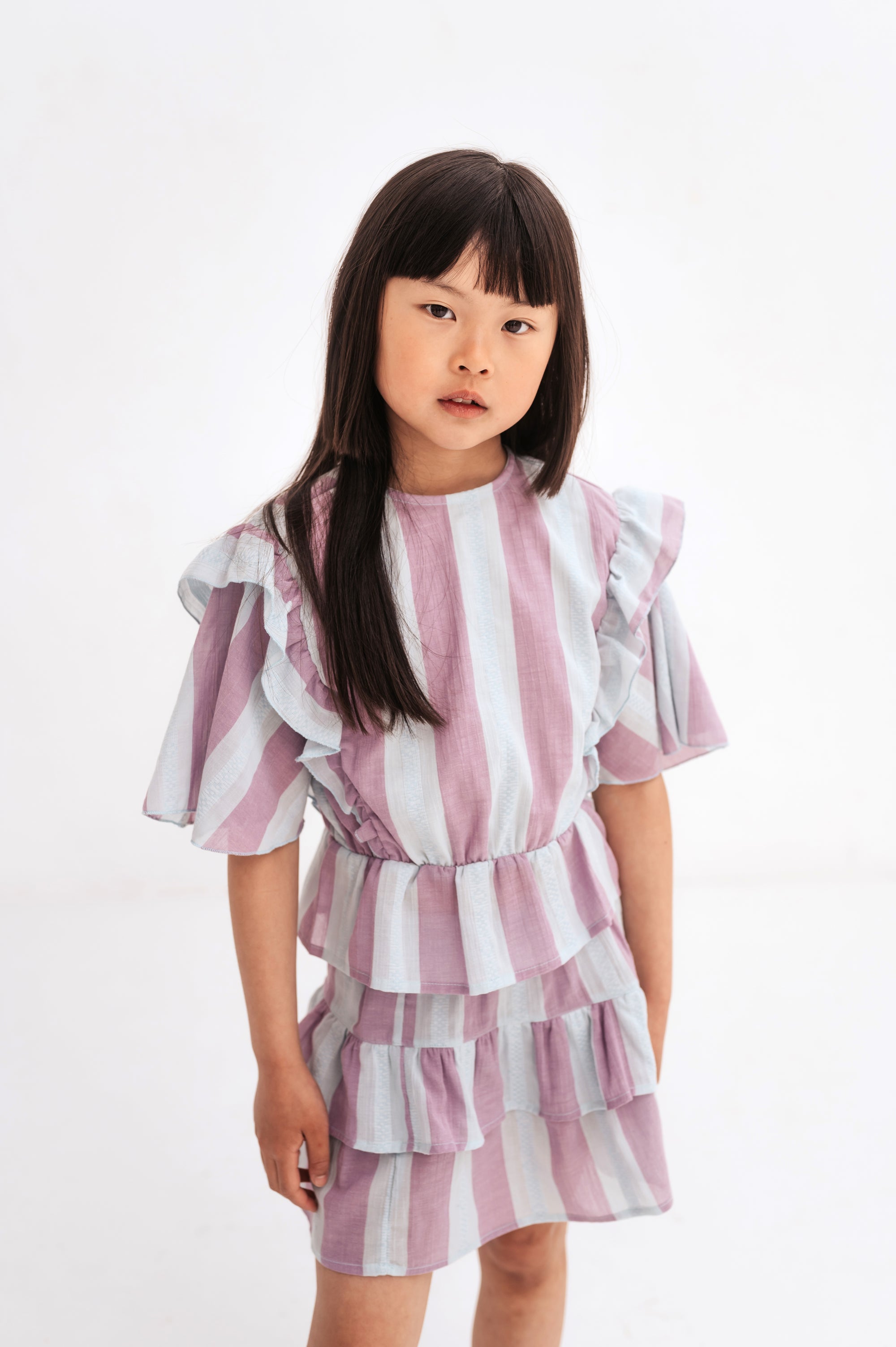 vetements durables enfants repos ams Jupe à volants rayée