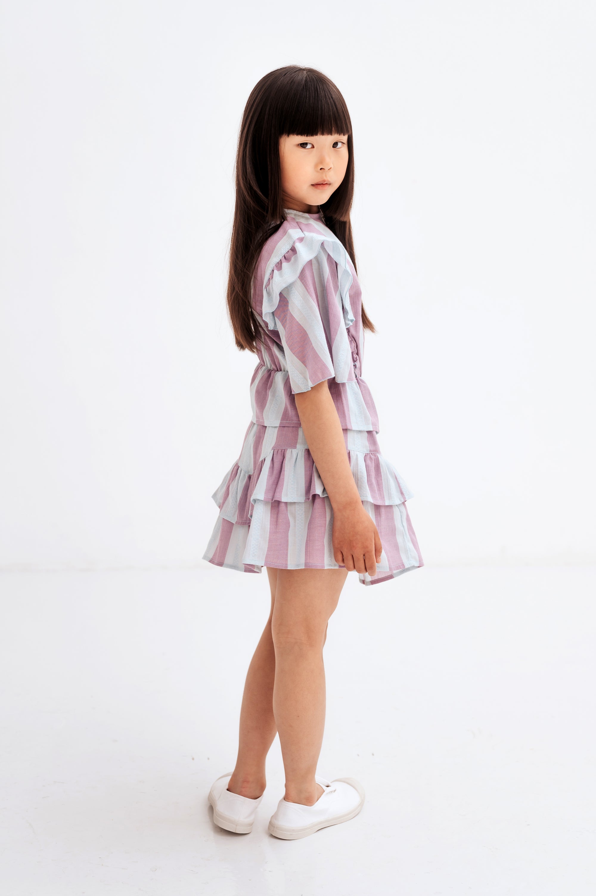 vetements durables enfants repos ams Jupe à volants rayée