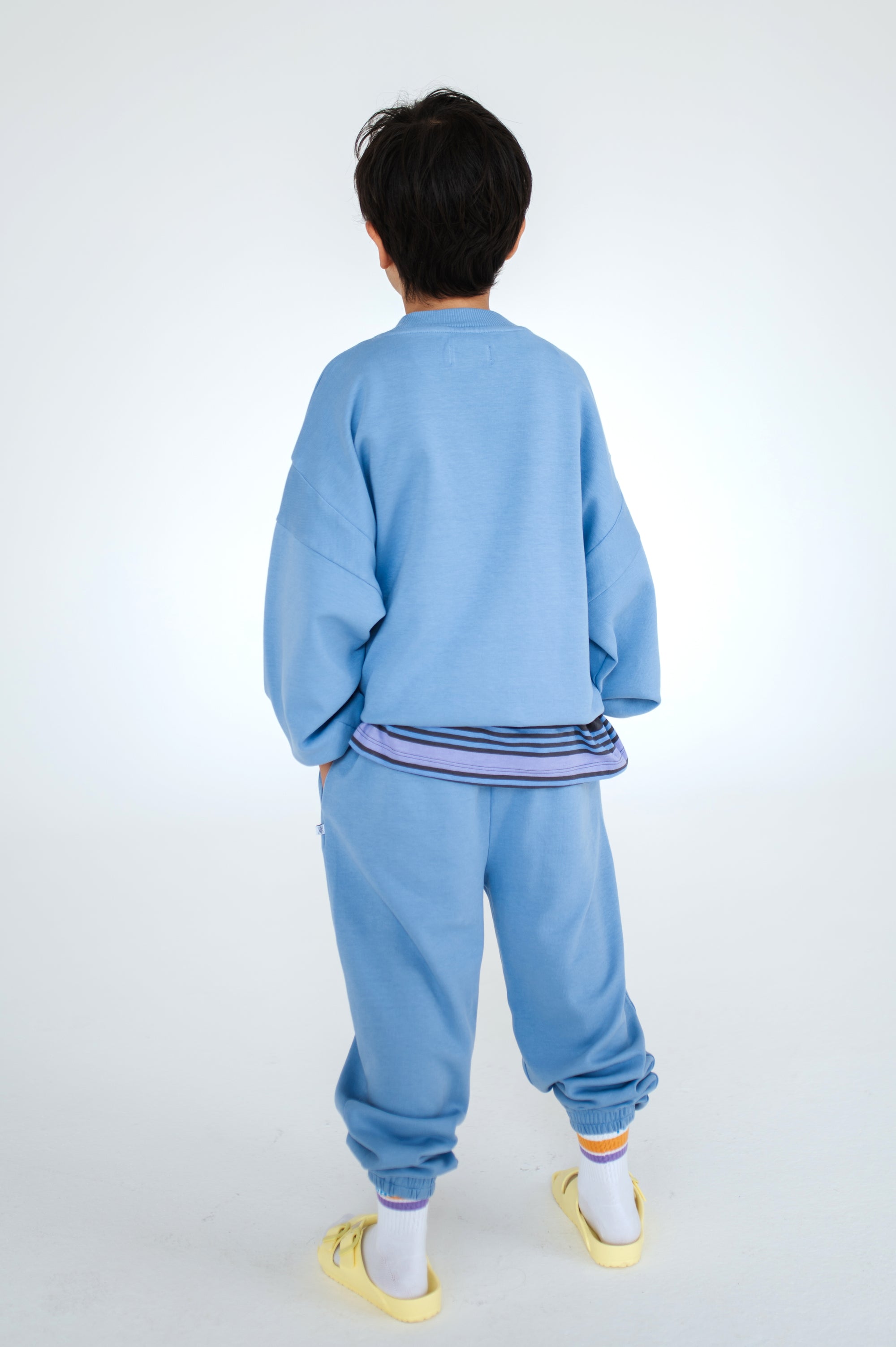 Blue artistic print sweatshirt