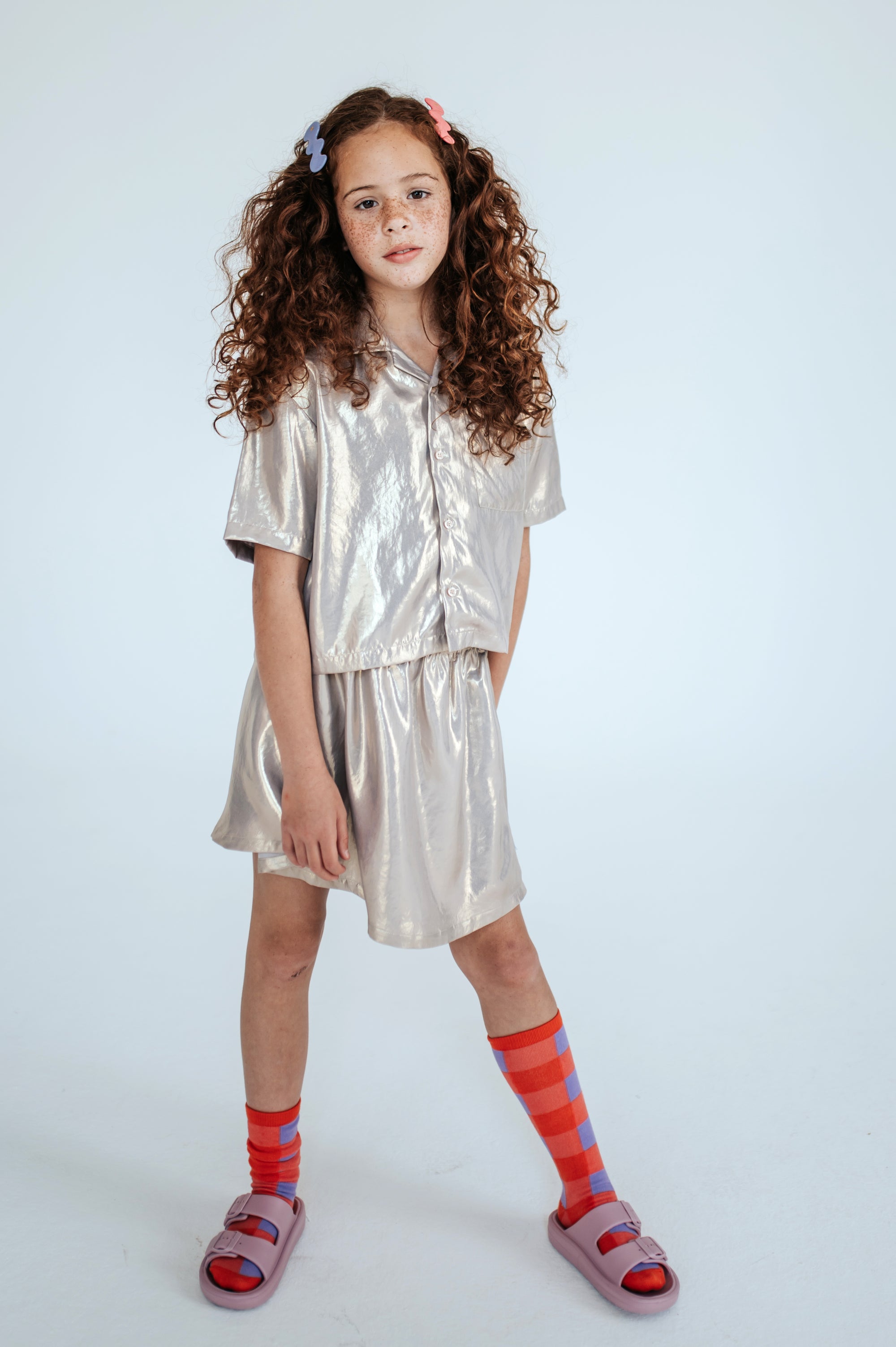 Golden metallic skirt