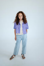 Blouse à Motifs Cœurs Violet