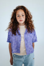 Blouse à Motifs Cœurs Violet