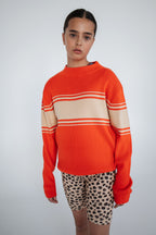 Pull en Maille Rayé rouge