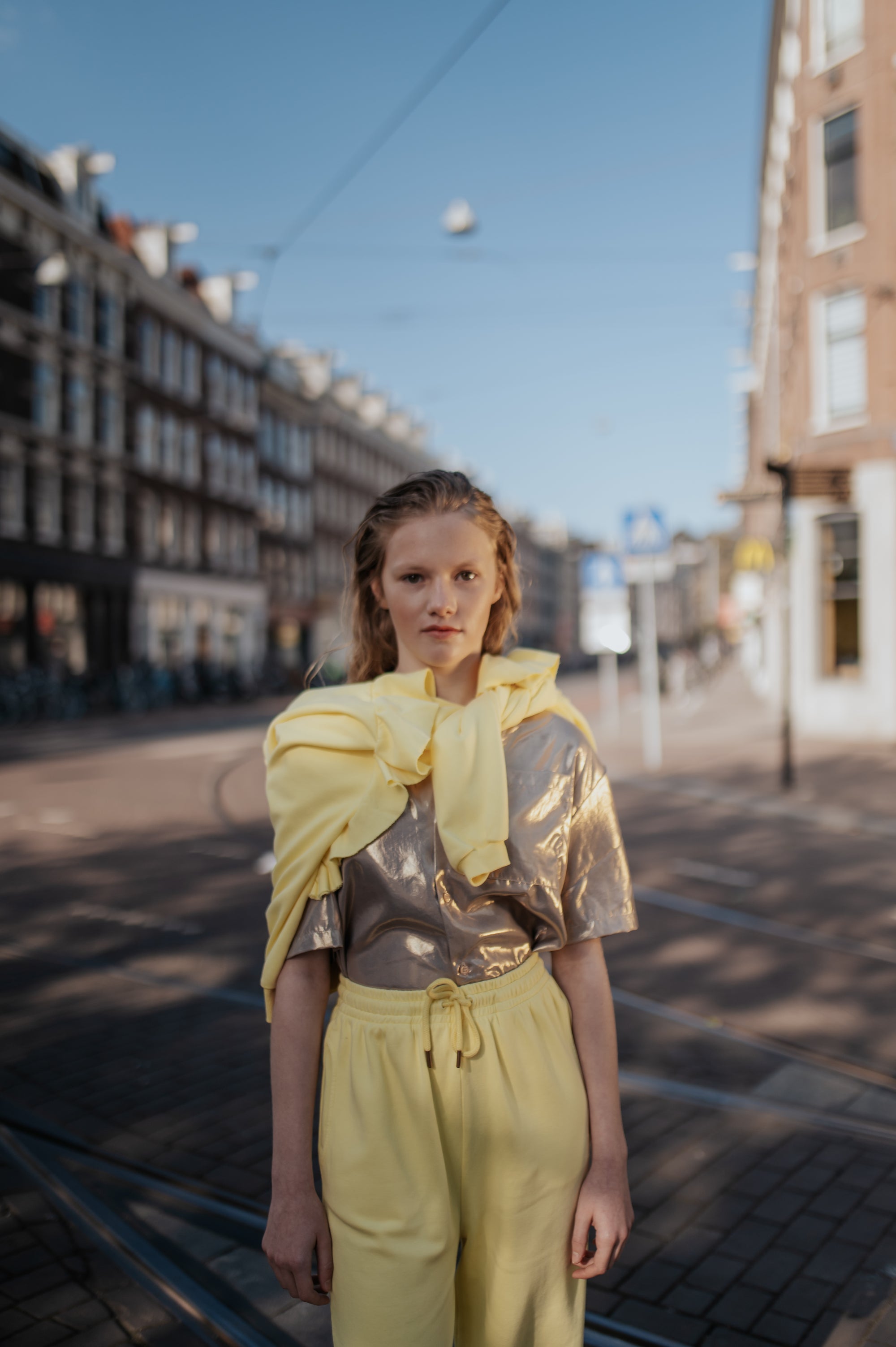 Gold metallic shirt