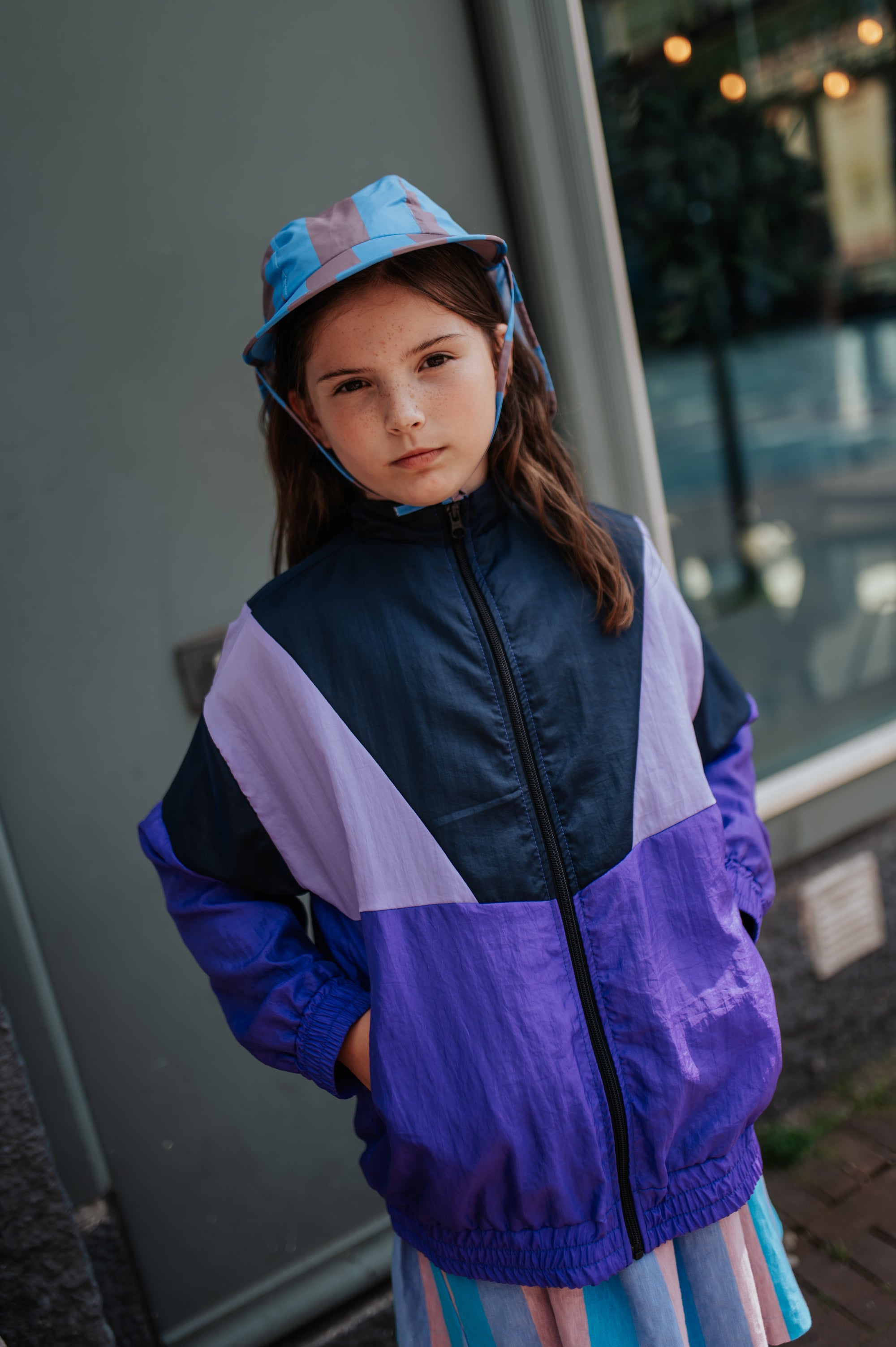 Purple and black jacket