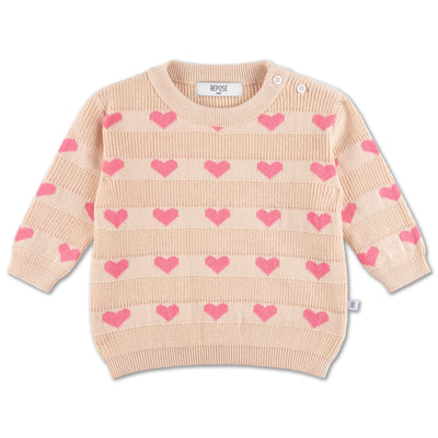 Pull bébé Pull en tricot rose imprimé coeur Repose AMS