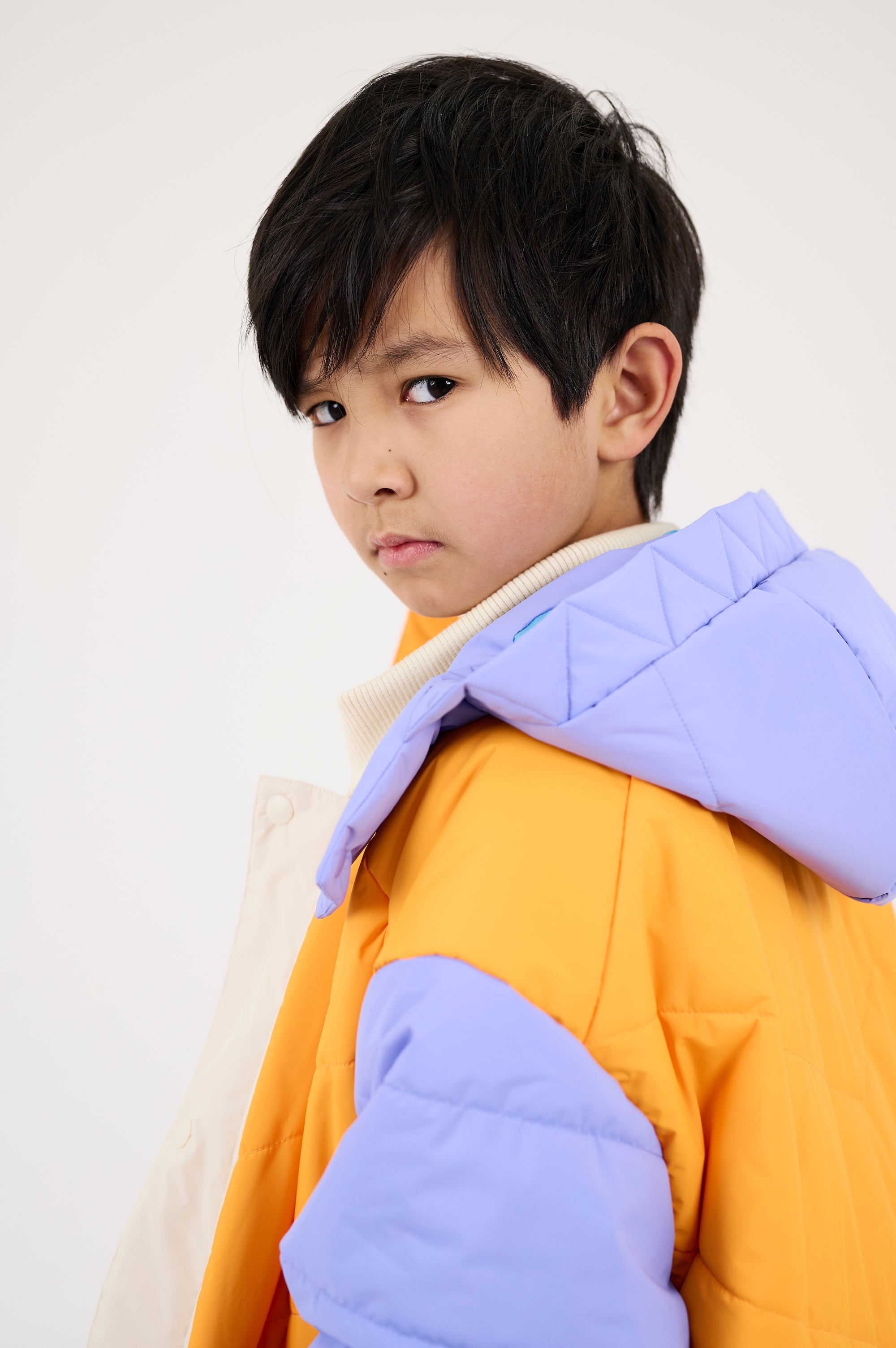 Two-tone puffer coat 