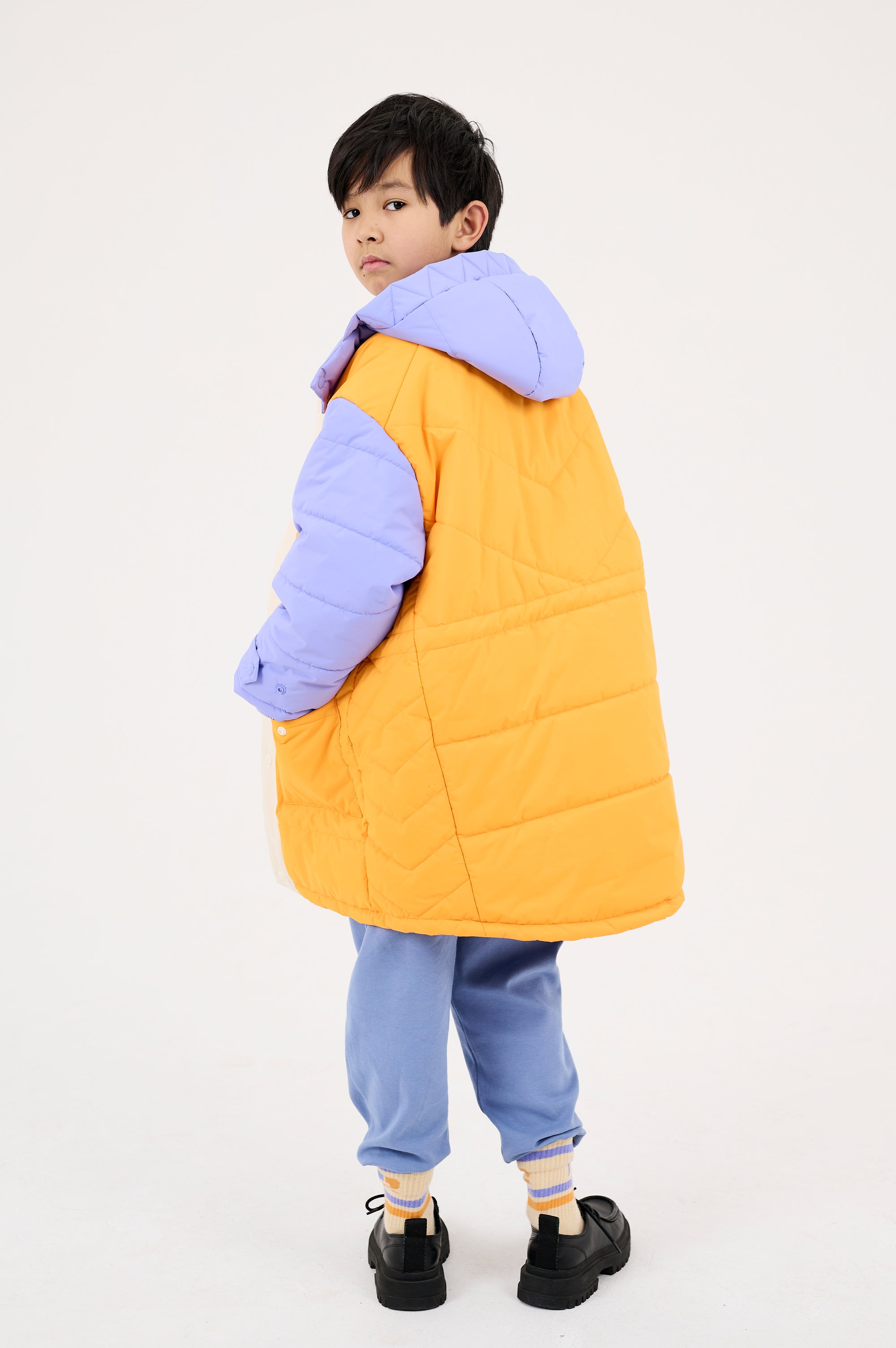 Two-tone puffer coat 