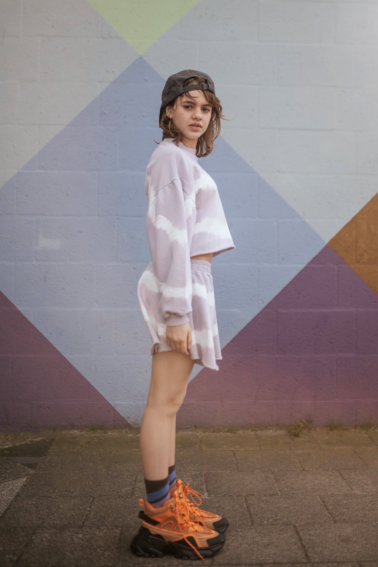 Violet Tie-Dye Cropped Sweatshirt