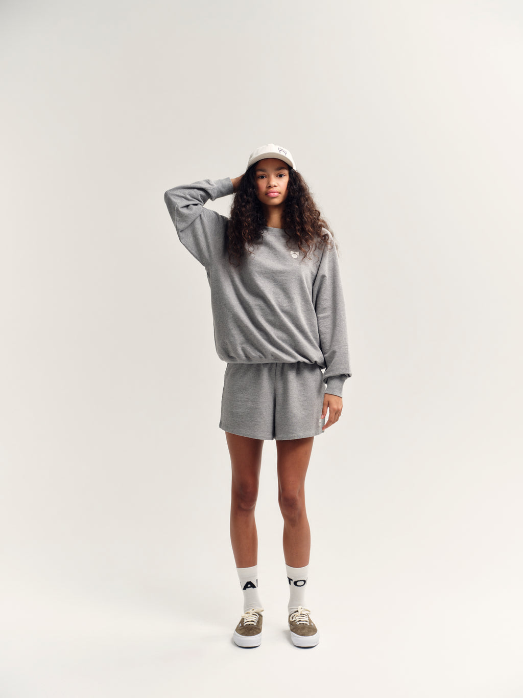 Sweatshirt Raglan Grey Melange