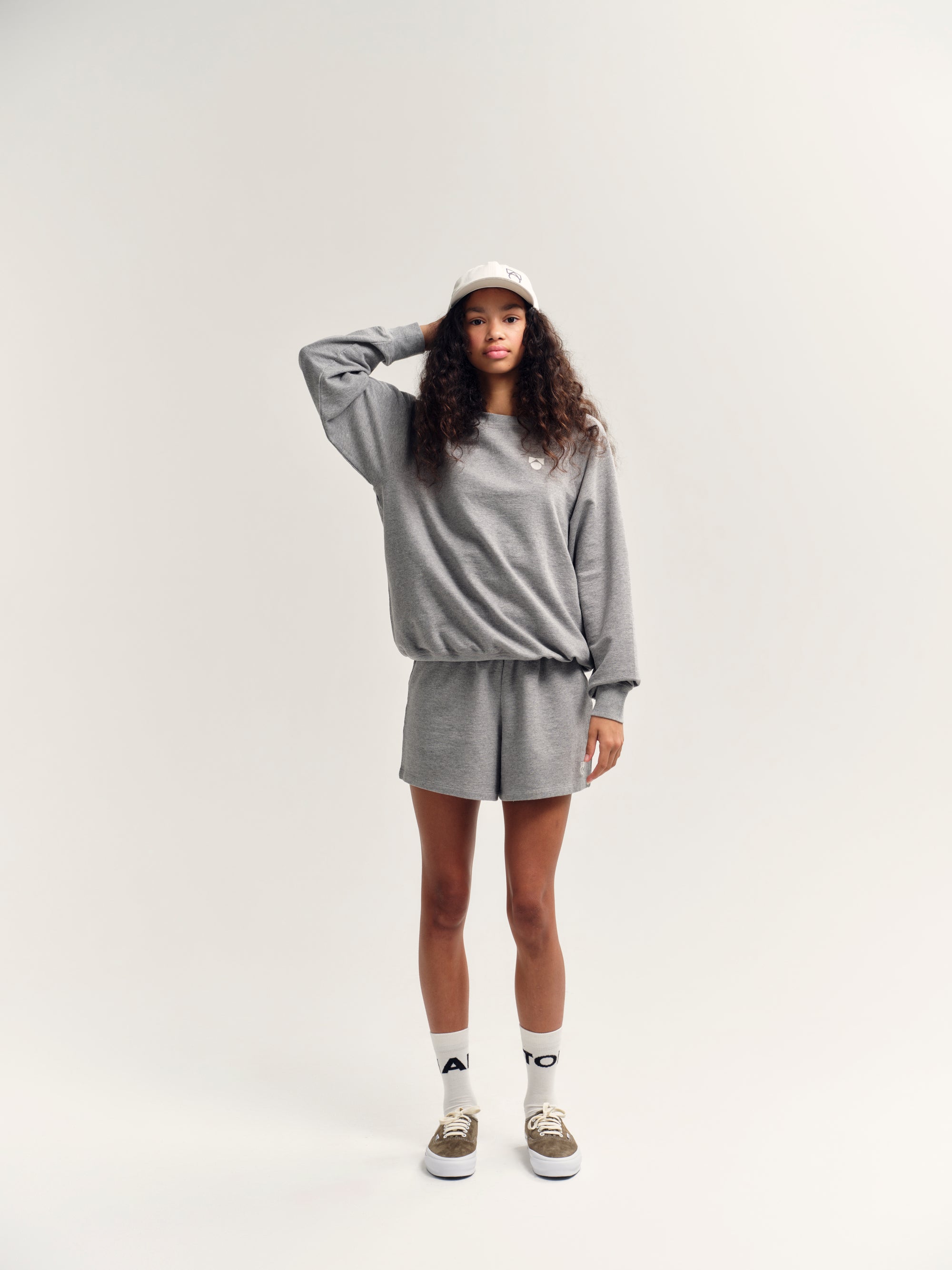 Sweatshirt Raglan Grey Melange