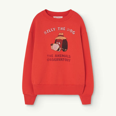 vetements durables enfants the animals observatory Sweat Billy the Dog rouge