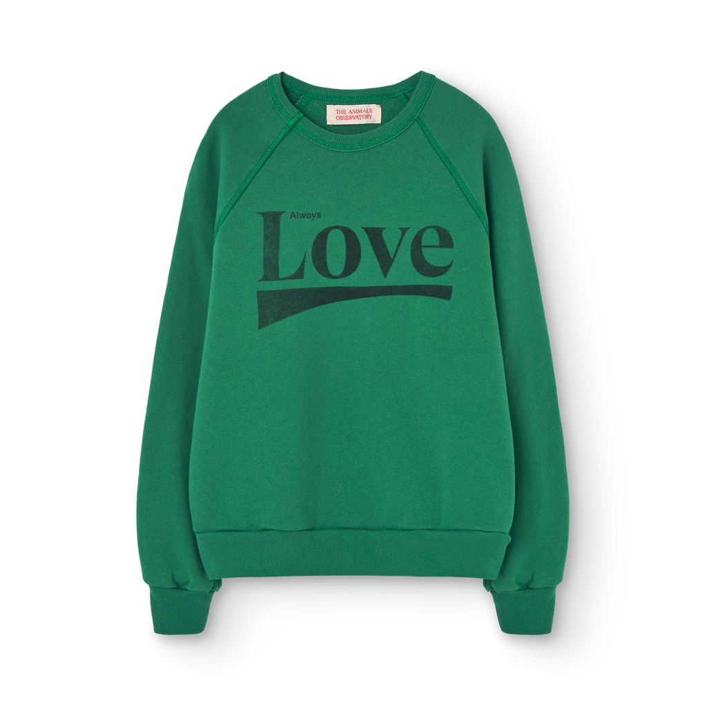 Love green sweatshirt