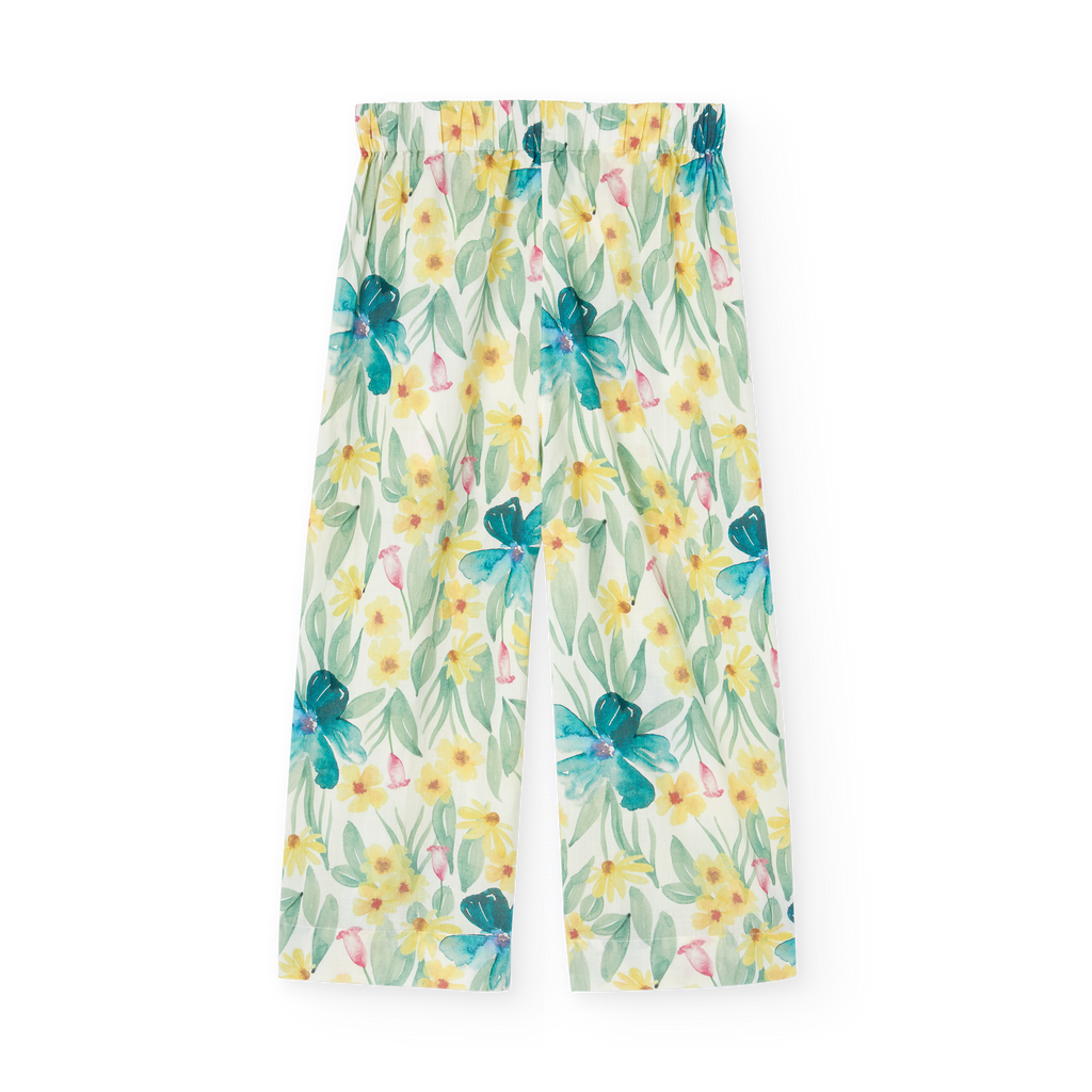 Flowery white pants