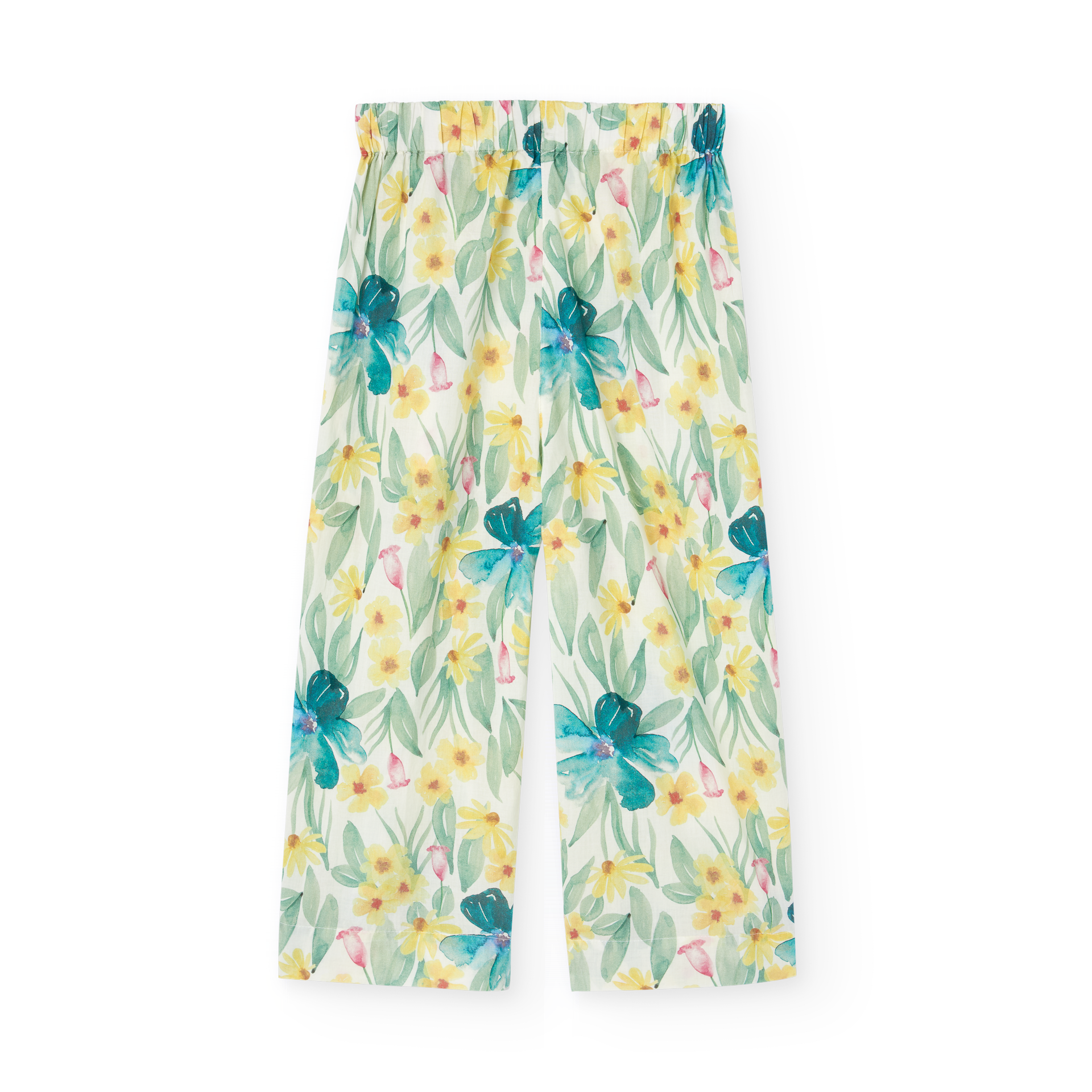 Flowery white pants