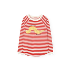 T-shirt longues manches rayé rouge