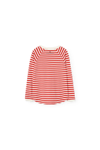 T-shirt longues manches rayé rouge